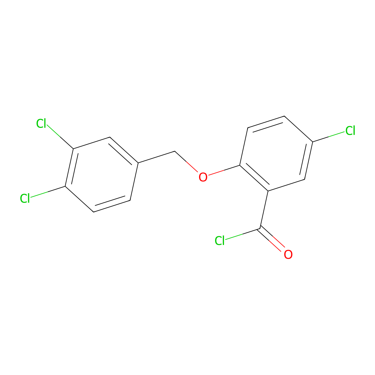5-Chloro-2-[(3,4-dichlorobenzyl)oxy]benzoyl chloride molecular structure, CAS 1160260-22-9