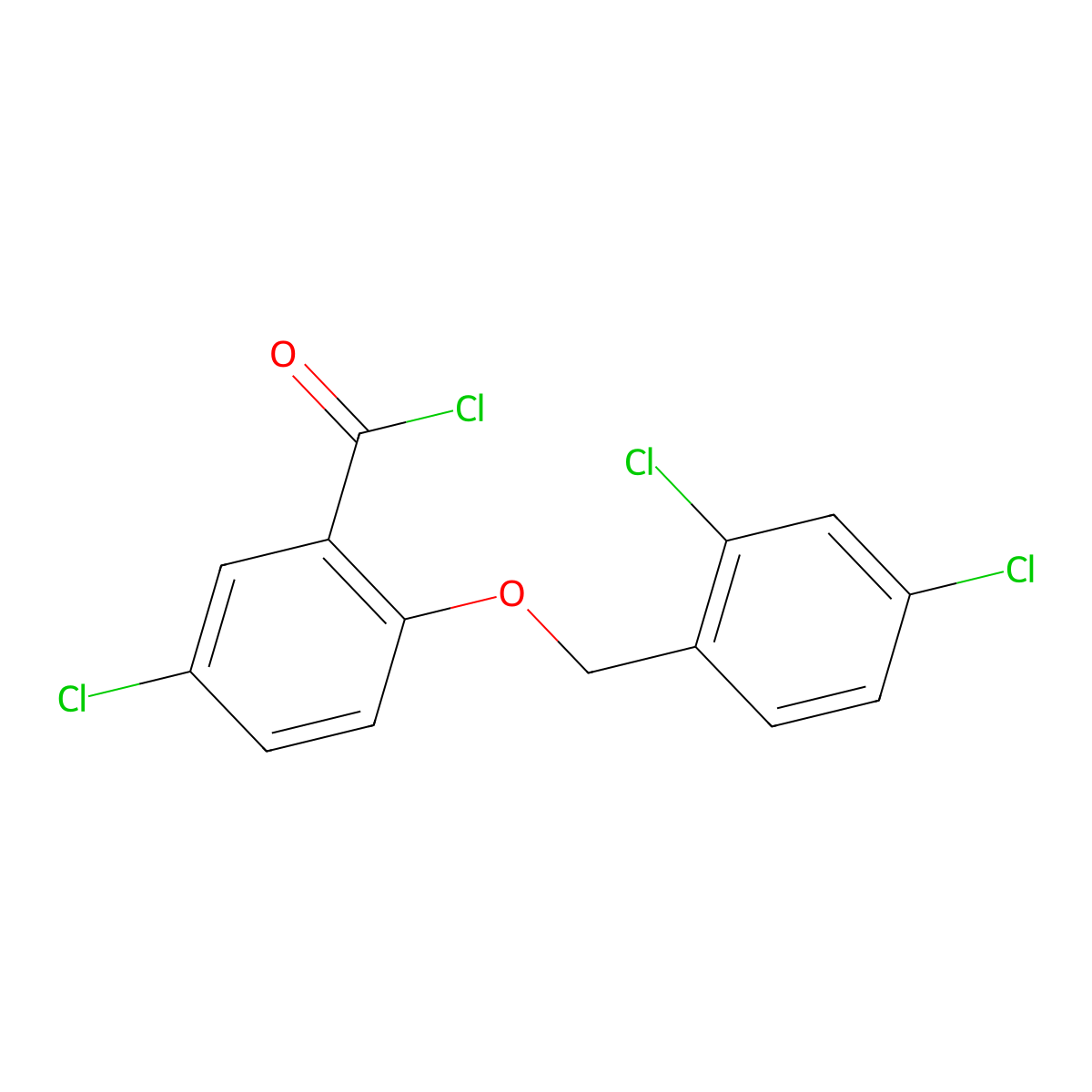 5-Chloro-2-[(2,4-dichlorobenzyl)oxy]benzoyl chloride molecular structure, CAS 1160260-24-1