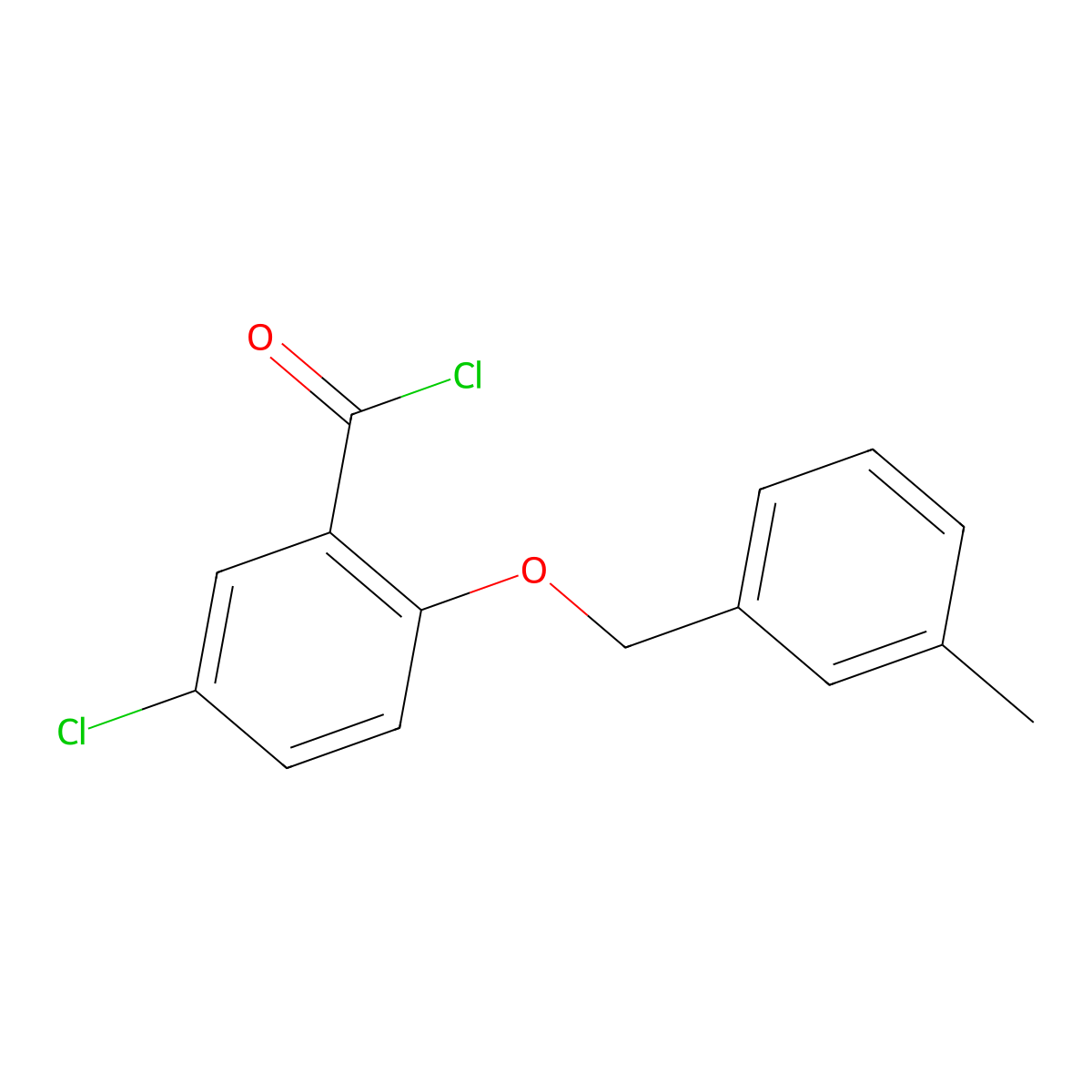 5-Chloro-2-[(3-methylbenzyl)oxy]benzoyl chloride molecular structure, CAS 1160260-28-5