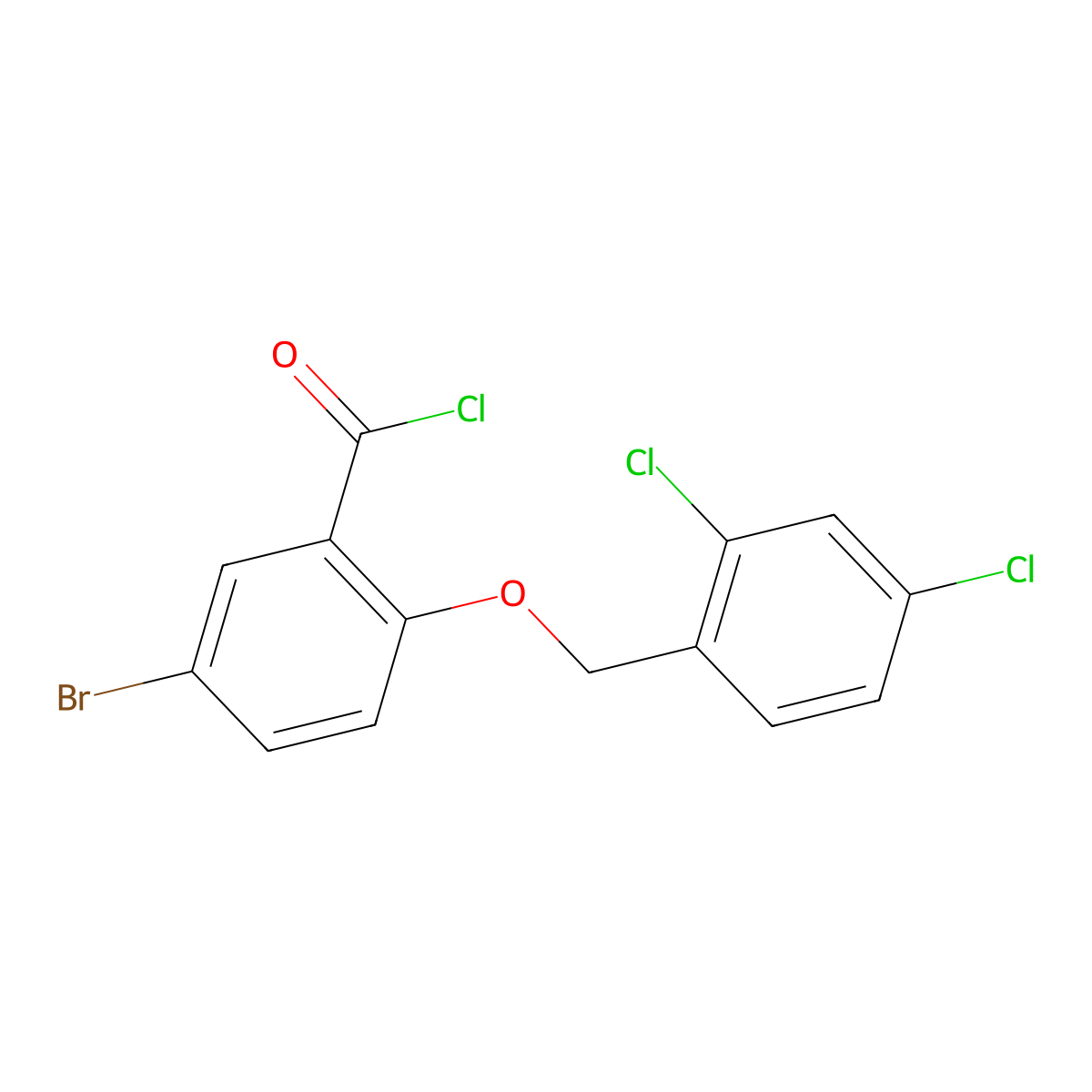 5-Bromo-2-[(2,4-dichlorobenzyl)oxy]benzoyl chloride molecular structure, CAS 1160260-32-1