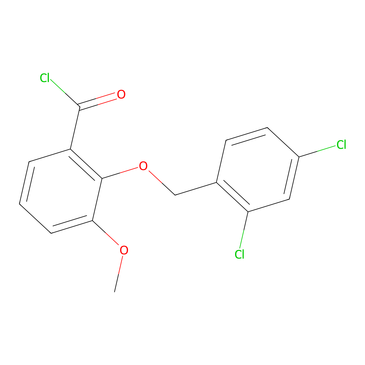 2-[(2,4-Dichlorobenzyl)oxy]-3-methoxybenzoyl chloride molecular structure, CAS 1160260-33-2