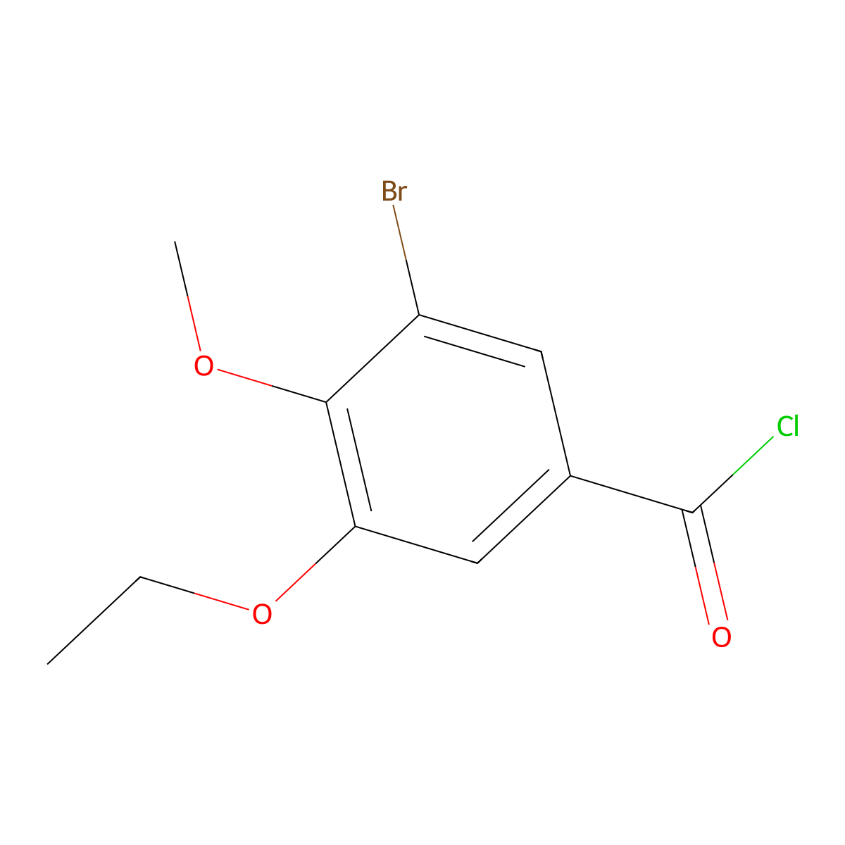 3-Bromo-5-ethoxy-4-methoxybenzoyl chloride molecular structure, CAS 1160260-35-4