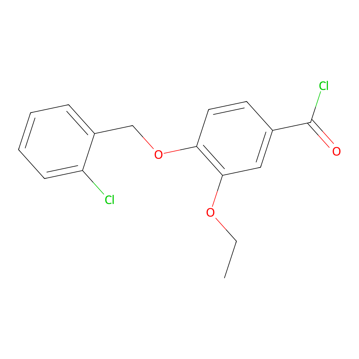 4-[(2-Chlorobenzyl)oxy]-3-ethoxybenzoyl chloride molecular structure, CAS 1160260-38-7