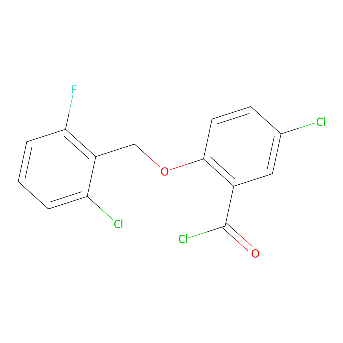 5-Chloro-2-[(2-chloro-6-fluorobenzyl)oxy]benzoyl chloride molecular structure, CAS 1160260-41-2
