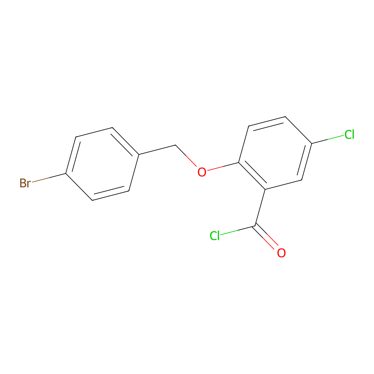2-[(4-Bromobenzyl)oxy]-5-chlorobenzoyl chloride molecular structure, CAS 1160260-44-5