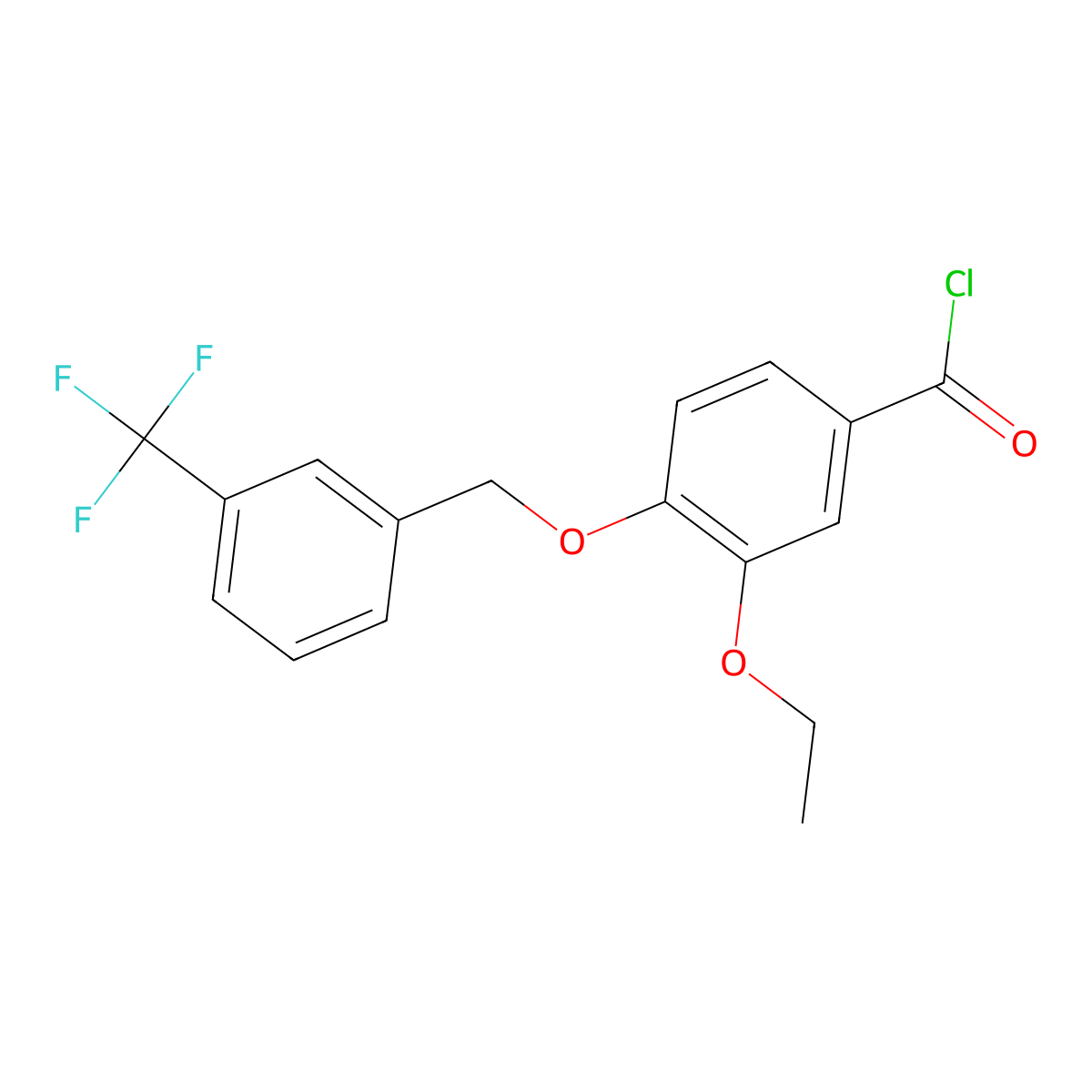 3-Ethoxy-4-{[3-(trifluoromethyl)benzyl]oxy}benzoyl chloride molecular structure, CAS 1160260-50-3