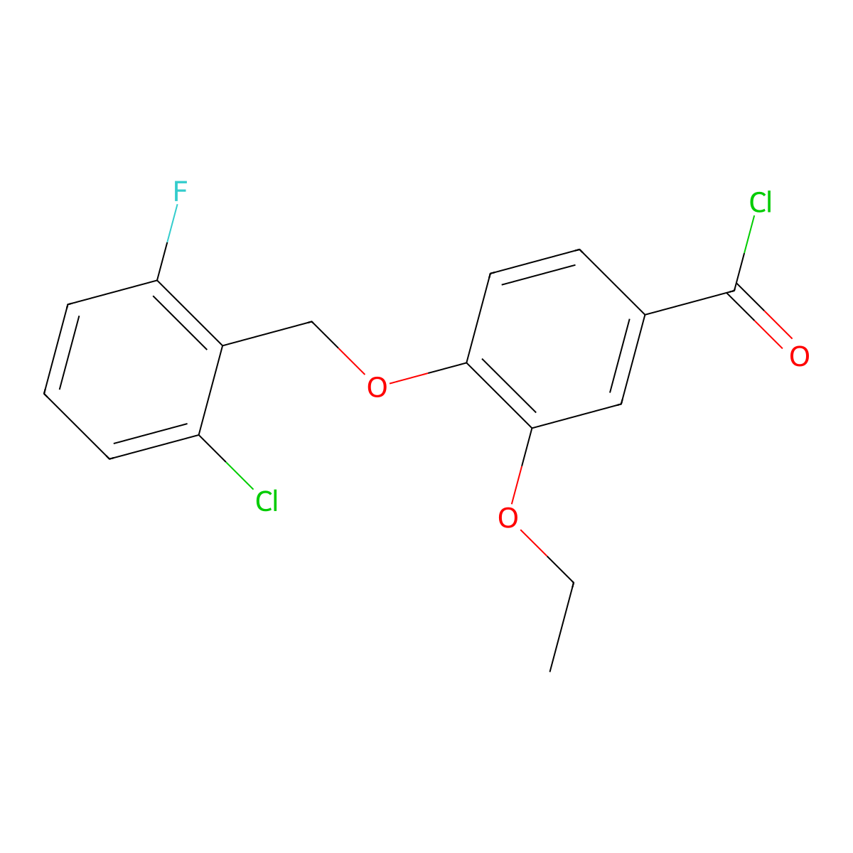 4-[(2-Chloro-6-fluorobenzyl)oxy]-3-ethoxybenzoyl chloride molecular structure, CAS 1160260-52-5