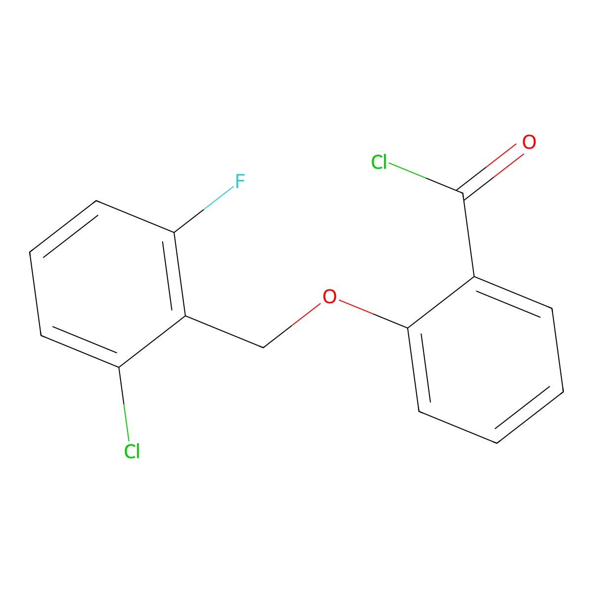 2-[(2-Chloro-6-fluorobenzyl)oxy]benzoyl chloride molecular structure, CAS 1160260-57-0