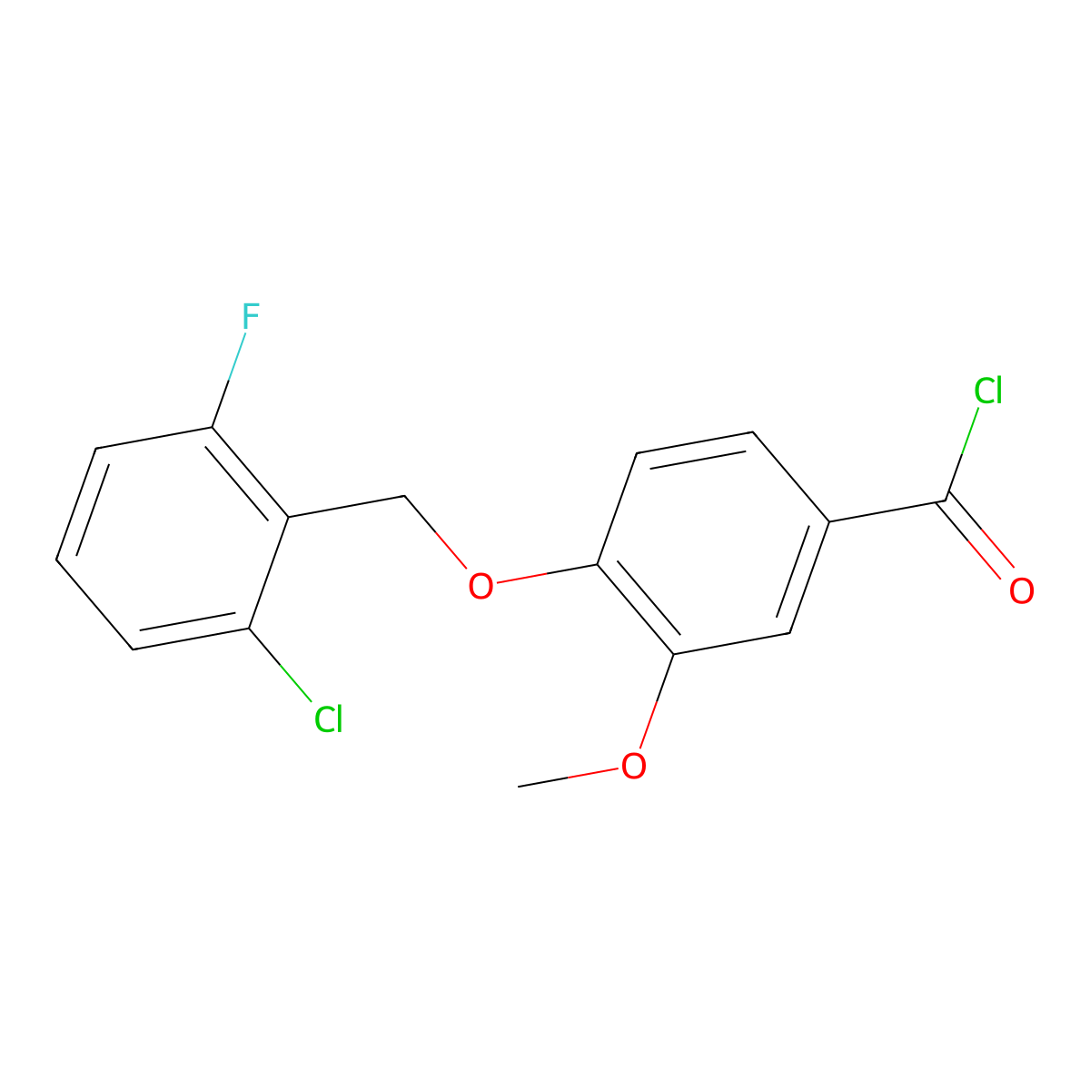 4-[(2-Chloro-6-fluorobenzyl)oxy]-3-methoxybenzoyl chloride molecular structure, CAS 1160260-59-2
