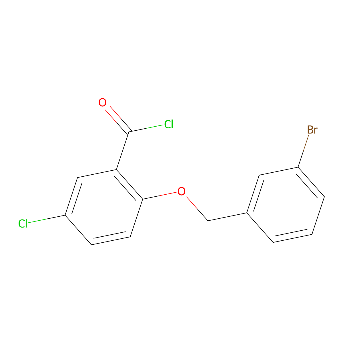 2-[(3-Bromobenzyl)oxy]-5-chlorobenzoyl chloride molecular structure, CAS 1160260-64-9
