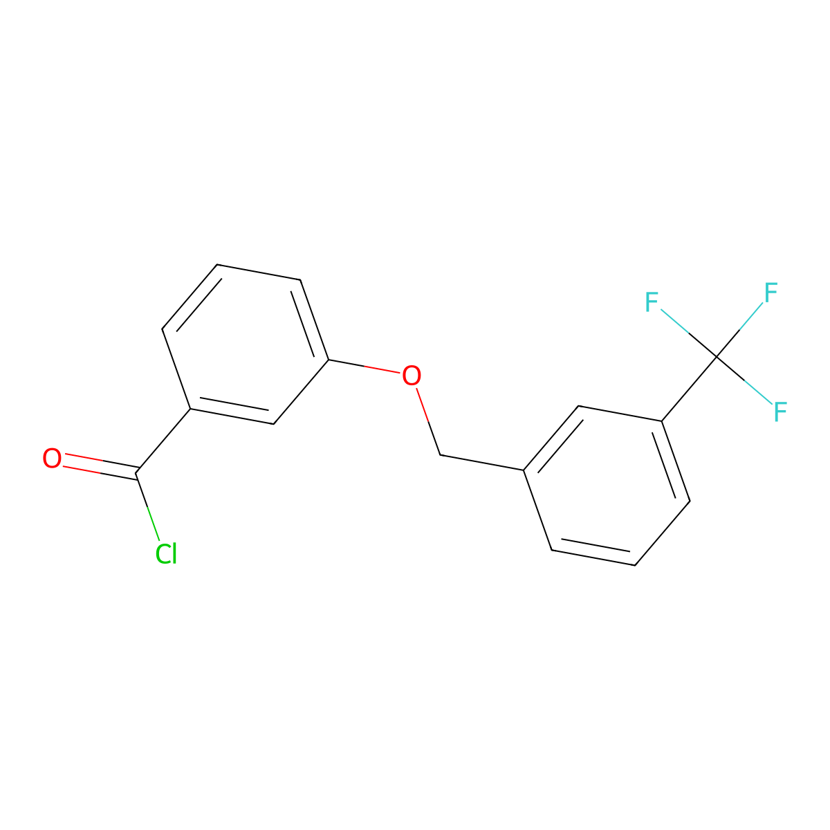 3-{[3-(Trifluoromethyl)benzyl]oxy}benzoyl chloride molecular structure, CAS 1160260-72-9