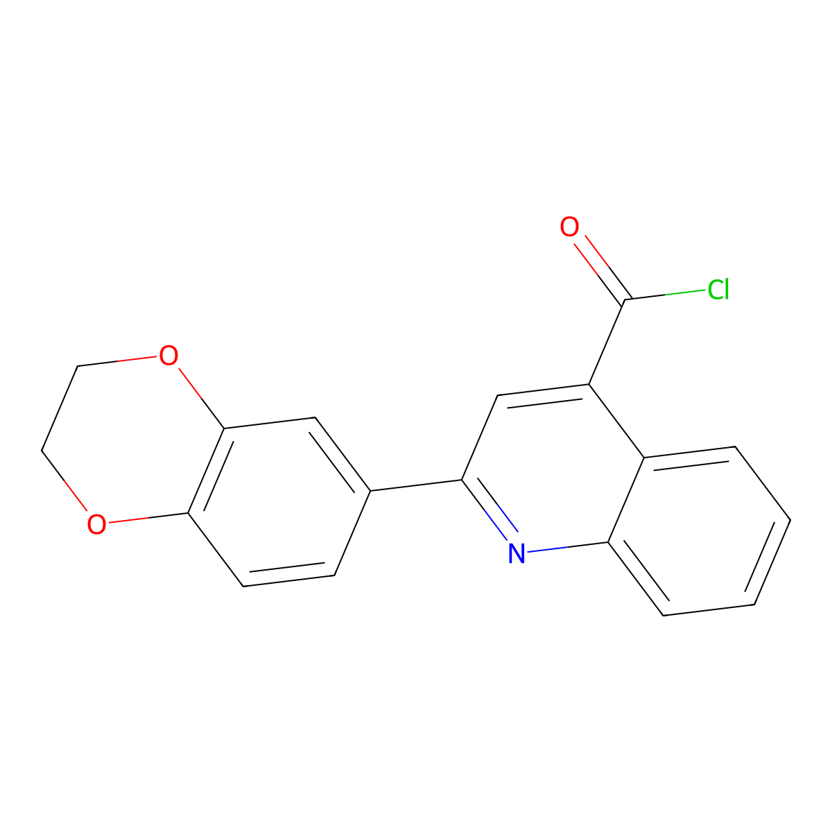 2-(2,3-Dihydro-1,4-benzodioxin-6-YL)quinoline-4-carbonyl chloride molecular structure, CAS 1160260-77-4