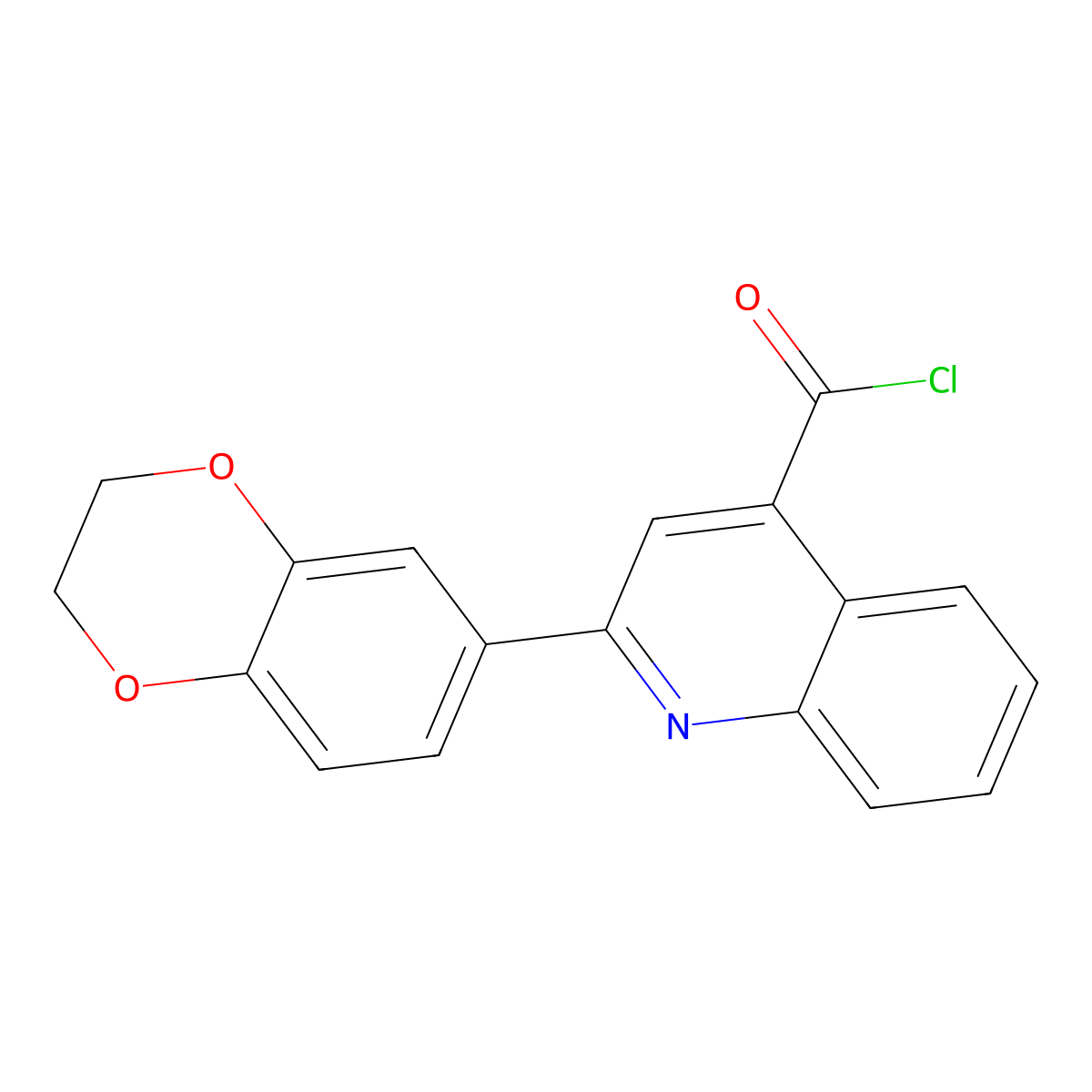2-(2,3-Dihydro-1,4-benzodioxin-6-YL)quinoline-4-carbonyl chloride molecular structure, CAS 1160260-77-4