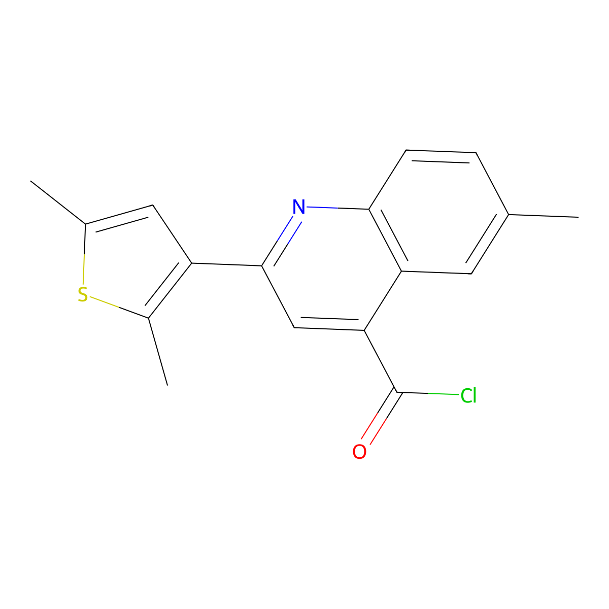 2-(2,5-Dimethyl-3-thienyl)-6-methylquinoline-4-carbonyl chloride molecular structure, CAS 1160260-82-1