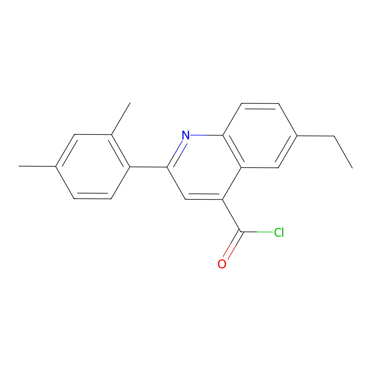 2-(2,4-Dimethylphenyl)-6-ethylquinoline-4-carbonyl chloride molecular structure, CAS 1160260-85-4