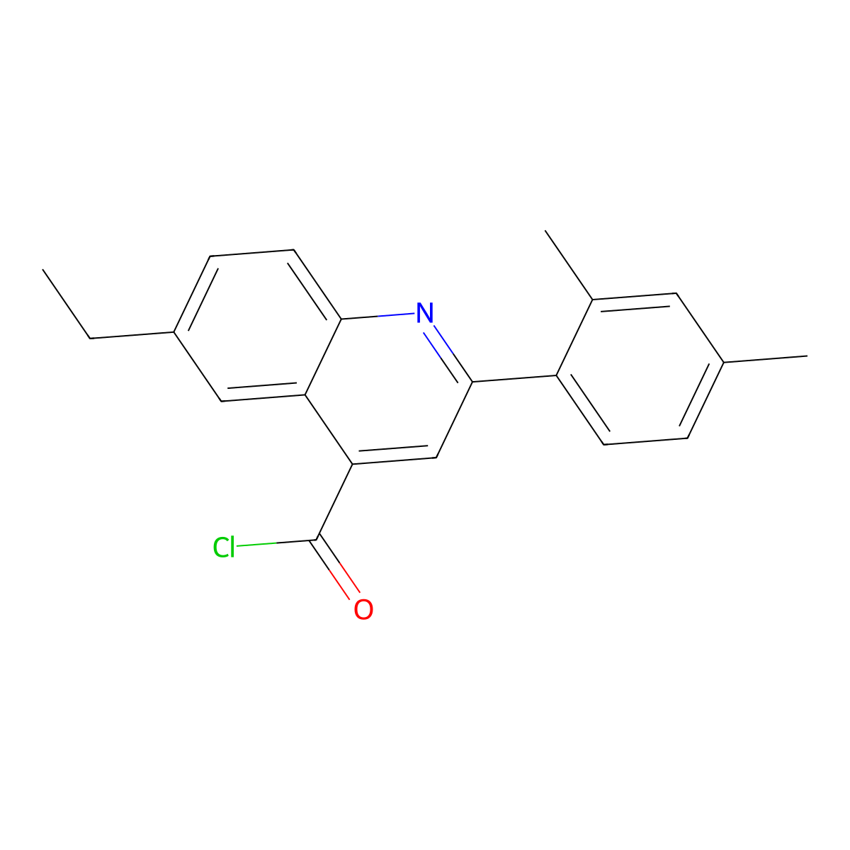 2-(2,4-Dimethylphenyl)-6-ethylquinoline-4-carbonyl chloride molecular structure, CAS 1160260-85-4