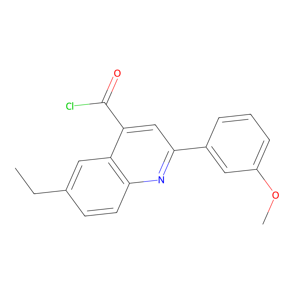 6-Ethyl-2-(3-methoxyphenyl)quinoline-4-carbonyl chloride molecular structure, CAS 1160260-87-6
