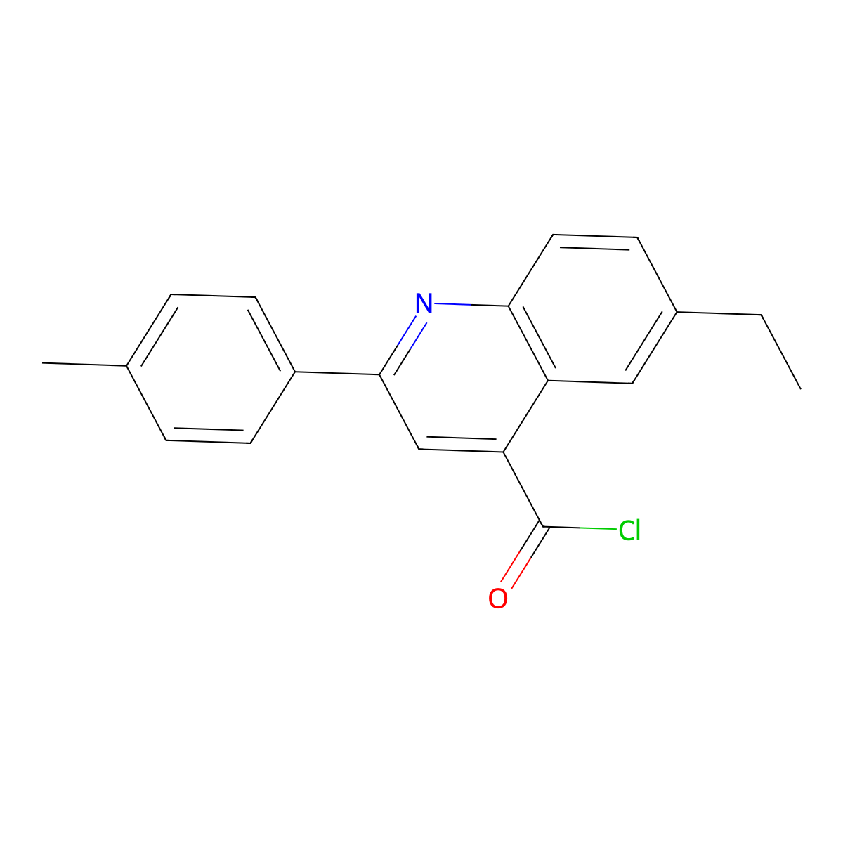 6-Ethyl-2-(4-methylphenyl)quinoline-4-carbonyl chloride molecular structure, CAS 1160260-89-8