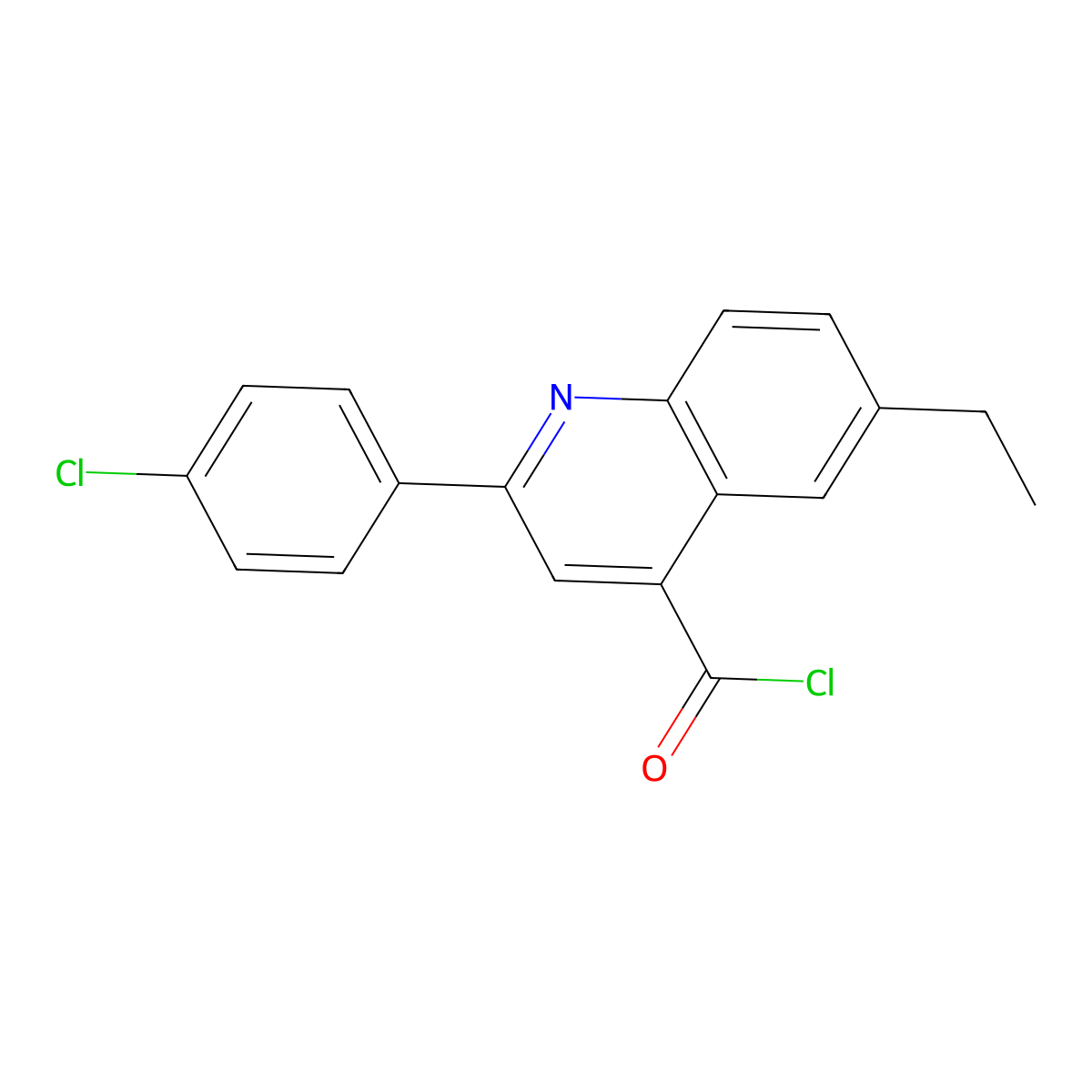 2-(4-Chlorophenyl)-6-ethylquinoline-4-carbonyl chloride molecular structure, CAS 1160260-91-2