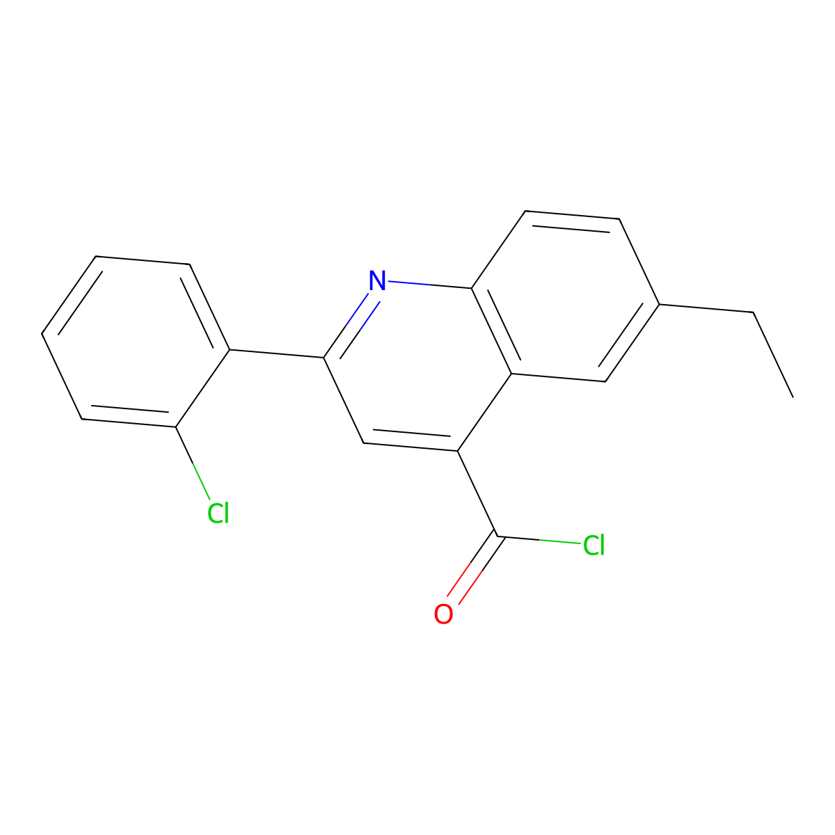 2-(2-Chlorophenyl)-6-ethylquinoline-4-carbonyl chloride molecular structure, CAS 1160260-93-4