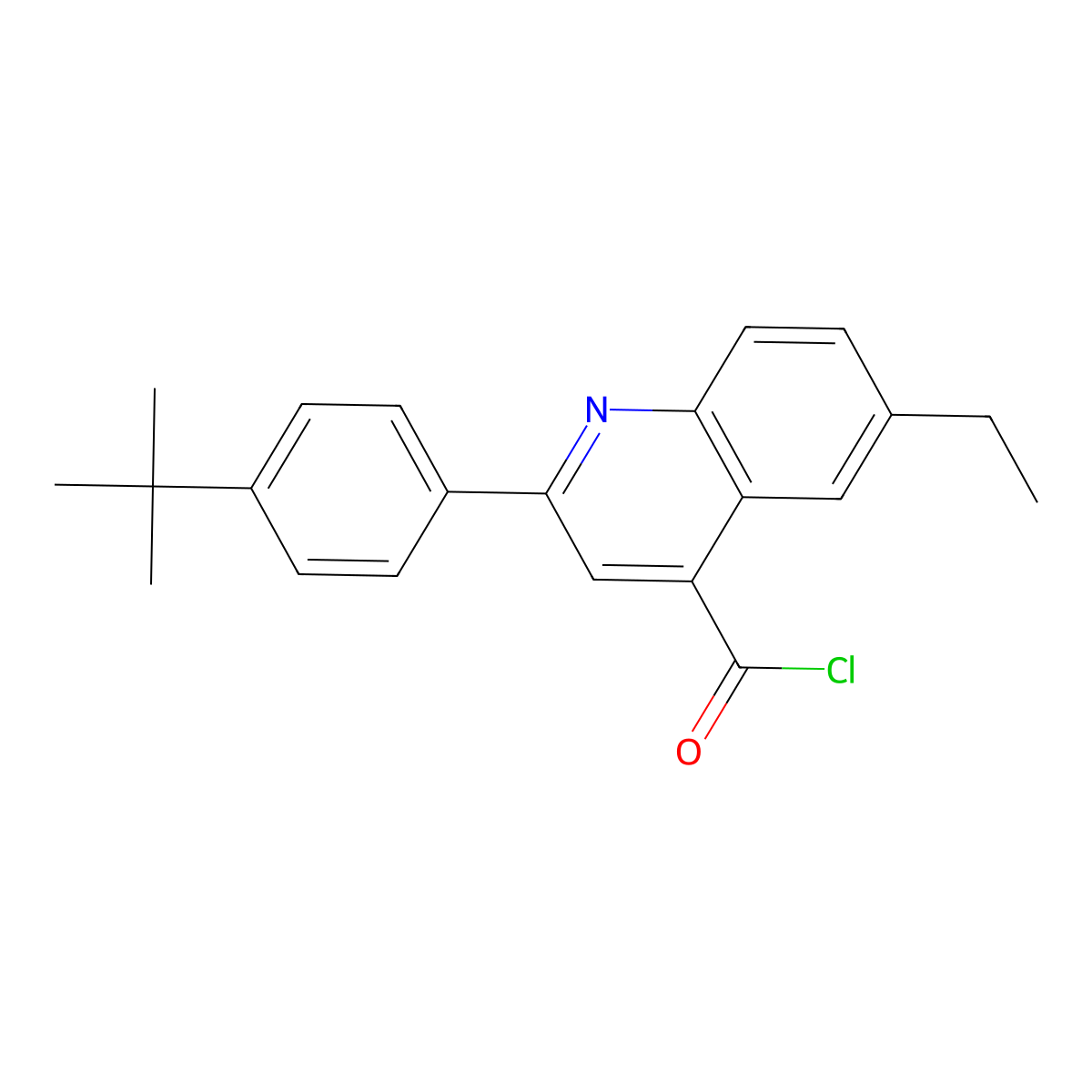 2-(4-Tert-butylphenyl)-6-ethylquinoline-4-carbonyl chloride molecular structure, CAS 1160260-95-6