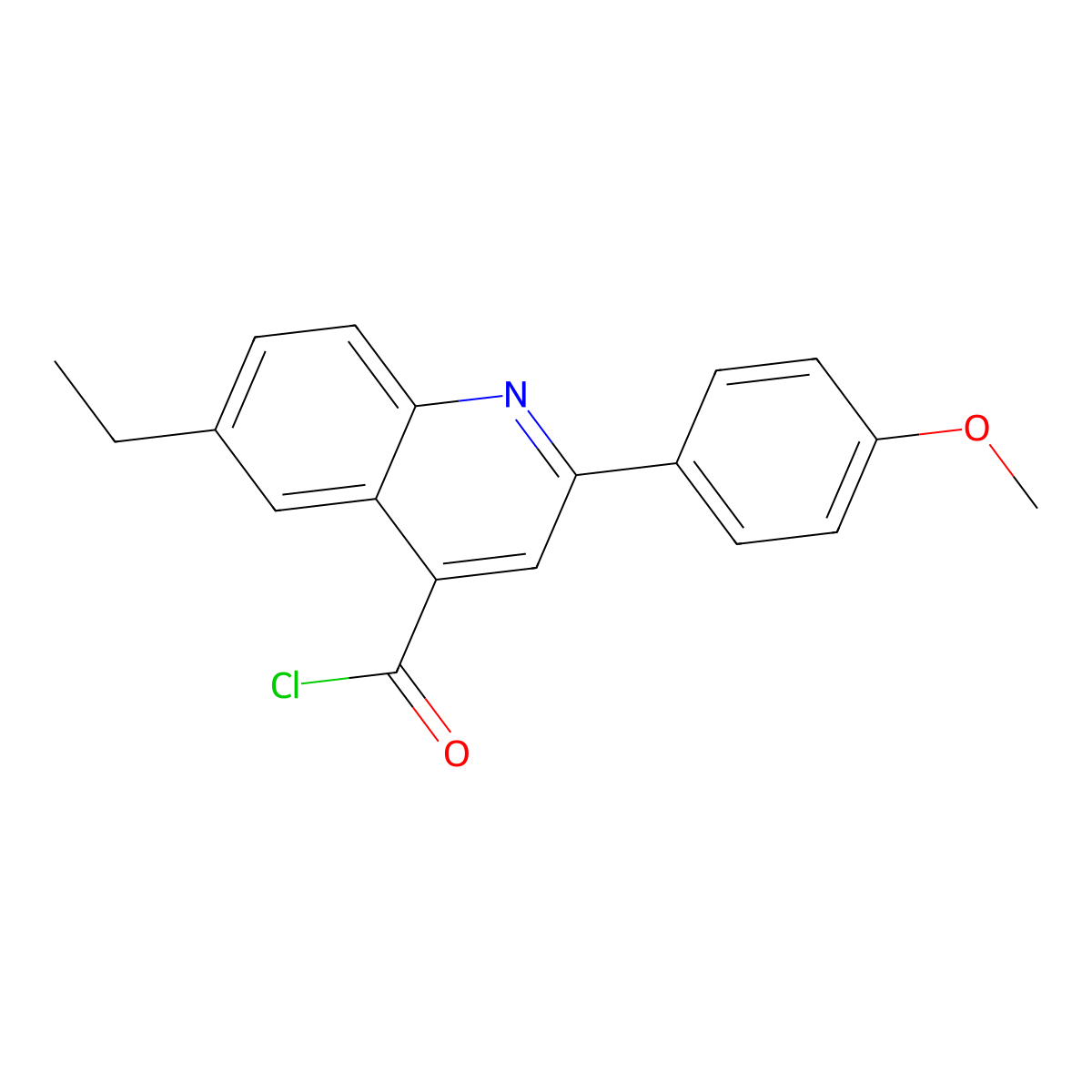 6-Ethyl-2-(4-methoxyphenyl)quinoline-4-carbonyl chloride molecular structure, CAS 1160260-98-9