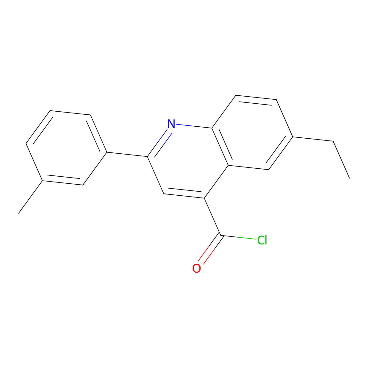 6-Ethyl-2-(3-methylphenyl)quinoline-4-carbonyl chloride molecular structure, CAS 1160261-00-6