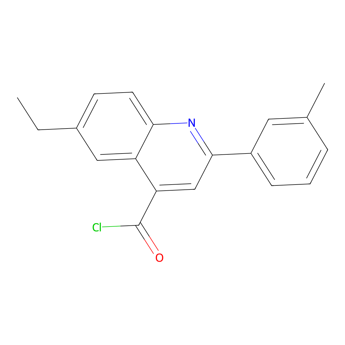 6-Ethyl-2-(3-methylphenyl)quinoline-4-carbonyl chloride molecular structure, CAS 1160261-00-6