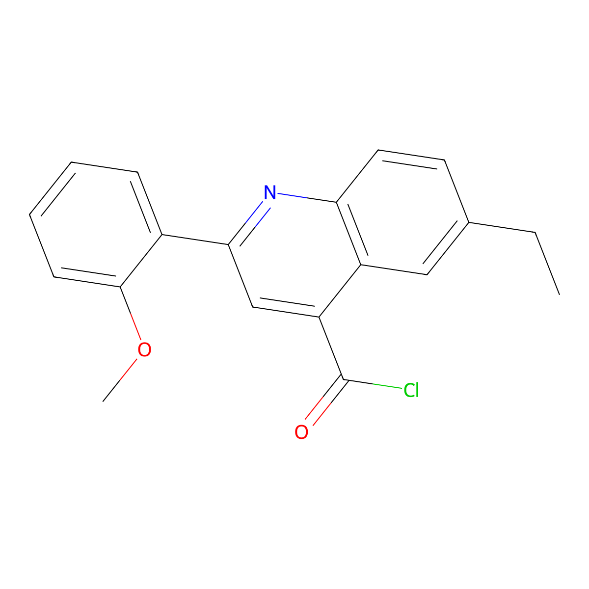 6-Ethyl-2-(2-methoxyphenyl)quinoline-4-carbonyl chloride molecular structure, CAS 1160261-04-0