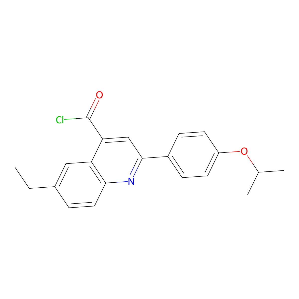 6-Ethyl-2-(4-isopropoxyphenyl)quinoline-4-carbonyl chloride molecular structure, CAS 1160261-06-2