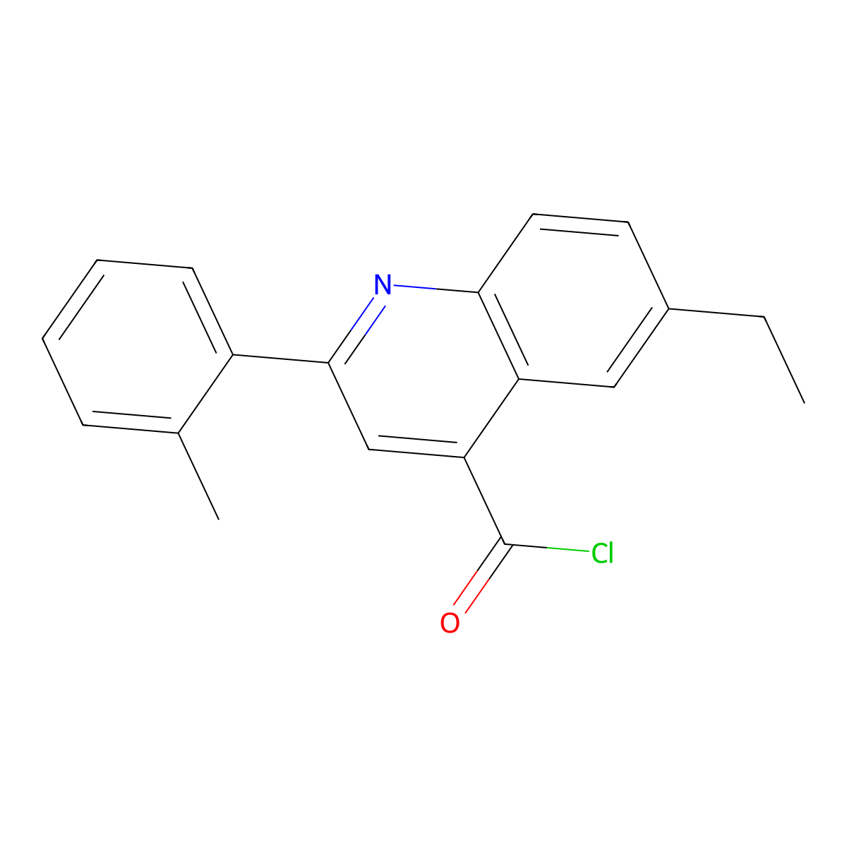 6-Ethyl-2-(2-methylphenyl)quinoline-4-carbonyl chloride molecular structure, CAS 1160261-09-5