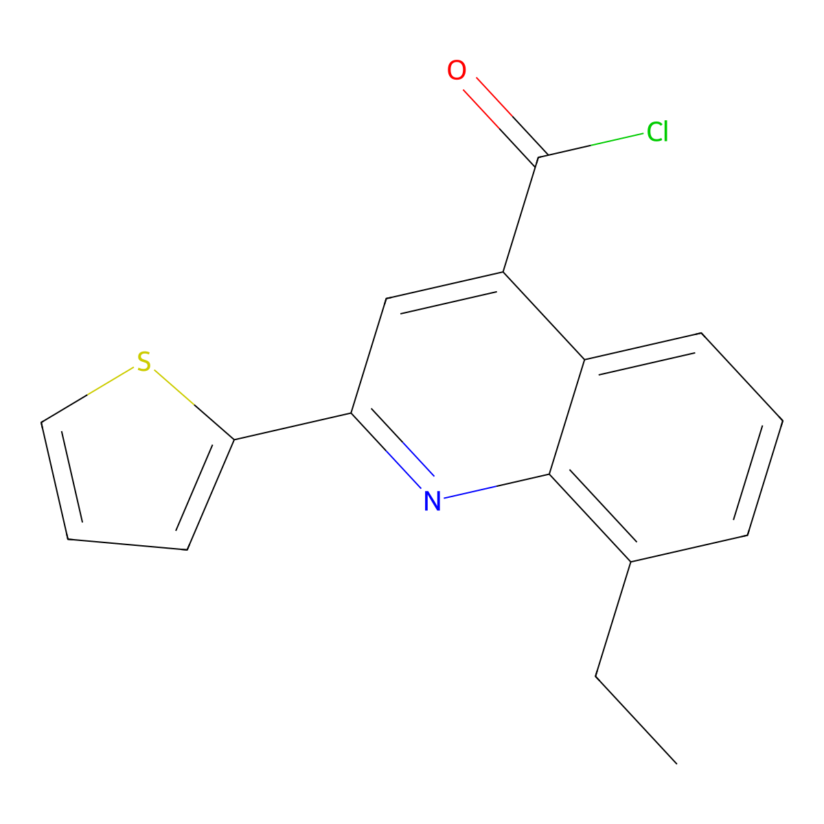 8-Ethyl-2-(2-thienyl)quinoline-4-carbonyl chloride molecular structure, CAS 1160261-11-9