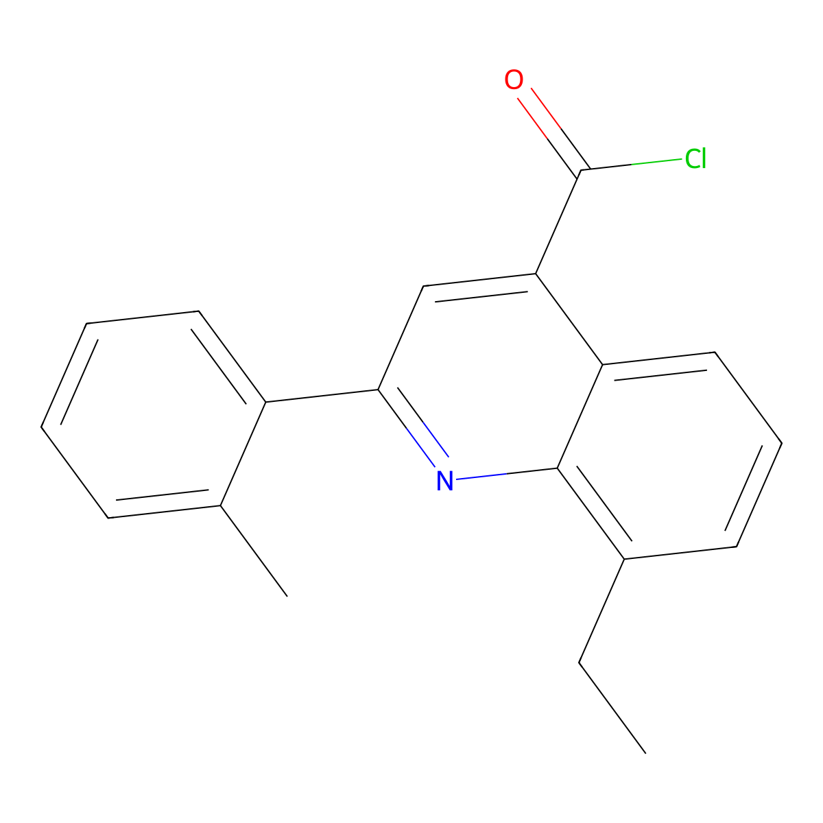 8-Ethyl-2-(2-methylphenyl)quinoline-4-carbonyl chloride molecular structure, CAS 1160261-13-1