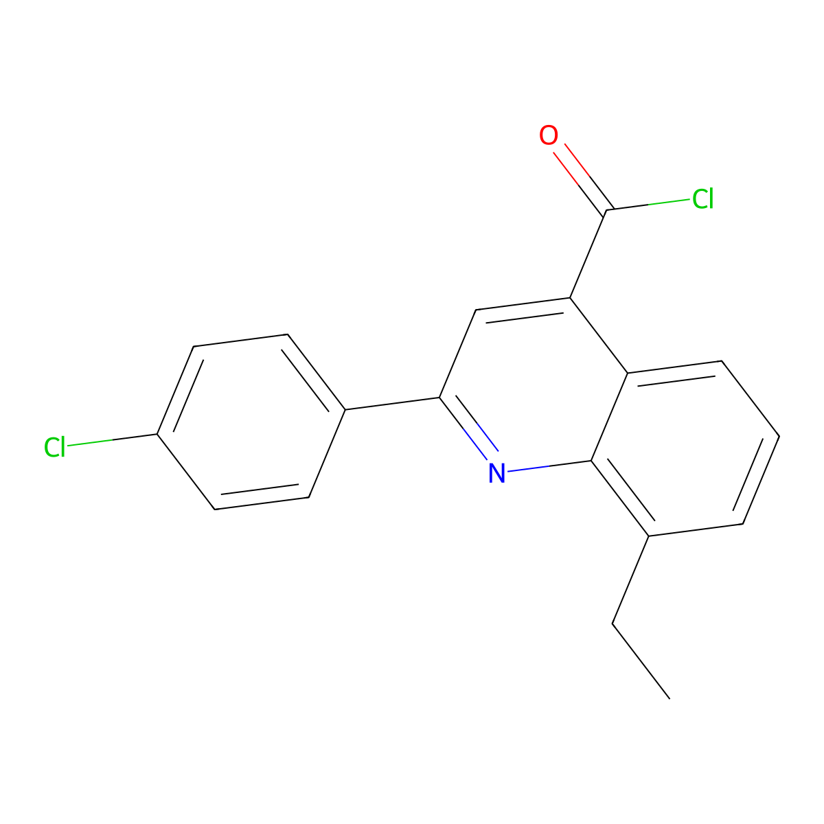 2-(4-Chlorophenyl)-8-ethylquinoline-4-carbonyl chloride molecular structure, CAS 1160261-15-3