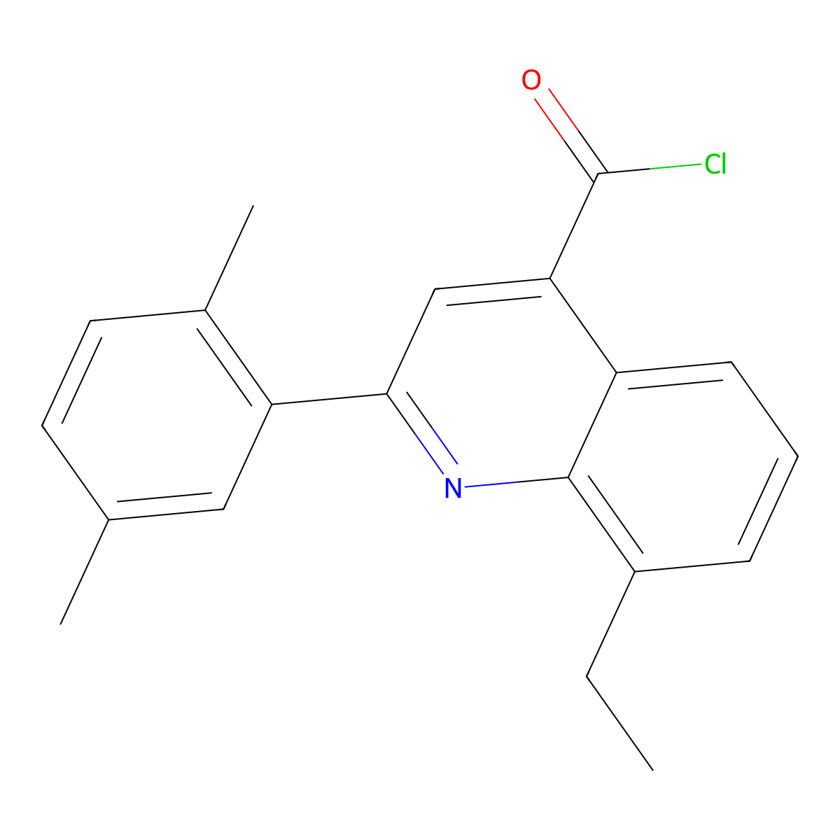 2-(2,5-Dimethylphenyl)-8-ethylquinoline-4-carbonyl chloride molecular structure, CAS 1160261-17-5