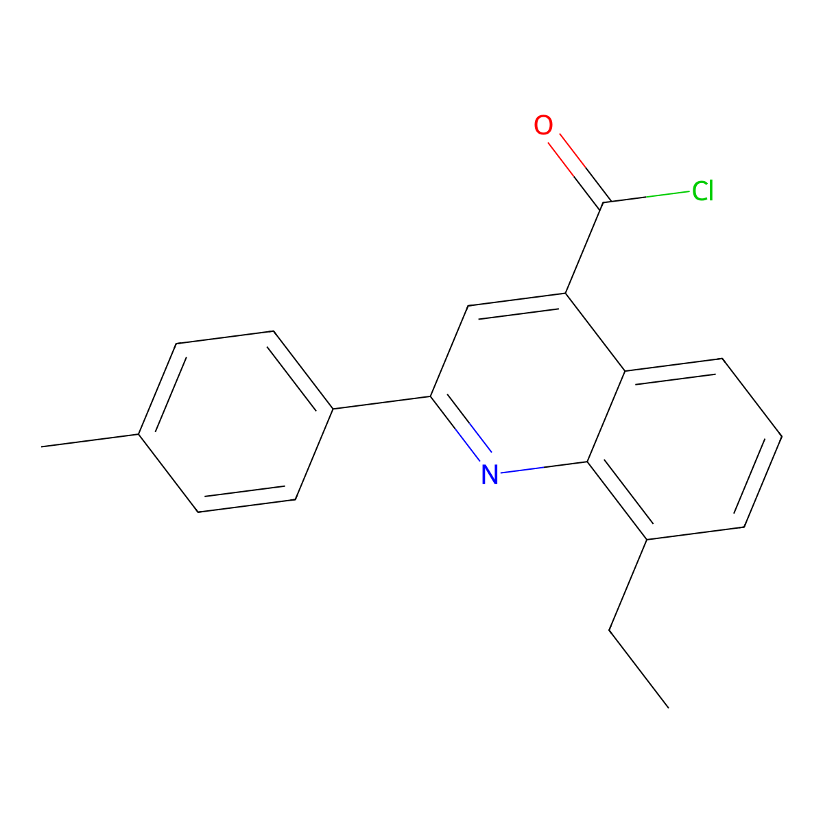 8-Ethyl-2-(4-methylphenyl)quinoline-4-carbonyl chloride molecular structure, CAS 1160261-22-2