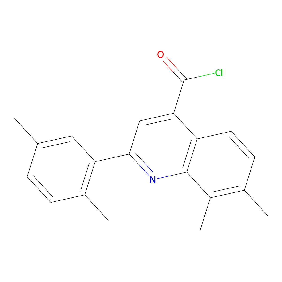 2-(2,5-Dimethylphenyl)-7,8-dimethylquinoline-4-carbonyl chloride molecular structure, CAS 1160261-26-6