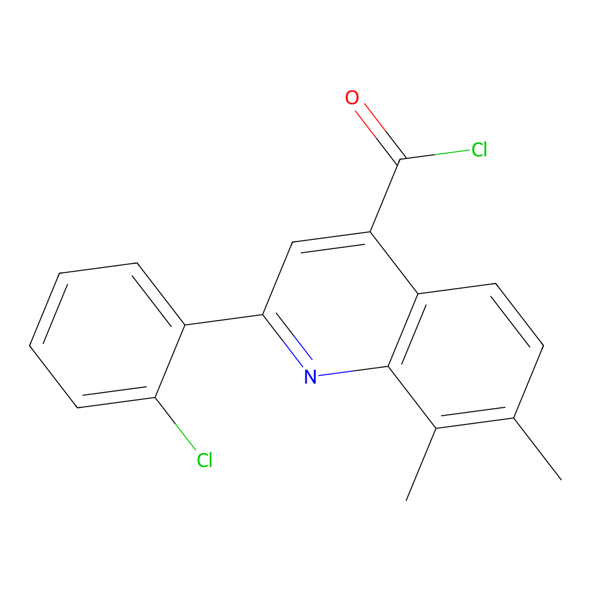 2-(2-Chlorophenyl)-7,8-dimethylquinoline-4-carbonyl chloride molecular structure, CAS 1160261-32-4