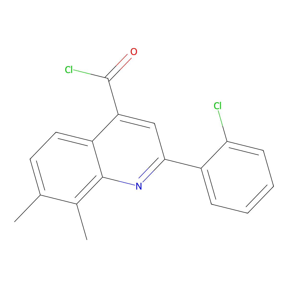2-(2-Chlorophenyl)-7,8-dimethylquinoline-4-carbonyl chloride molecular structure, CAS 1160261-32-4