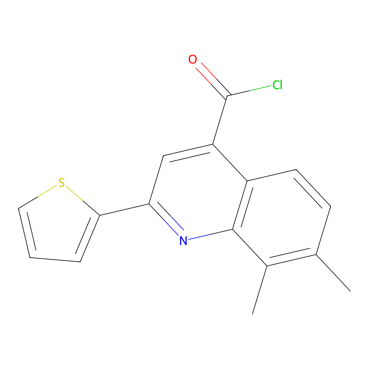 7,8-Dimethyl-2-(2-thienyl)quinoline-4-carbonyl chloride molecular structure, CAS 1160261-38-0