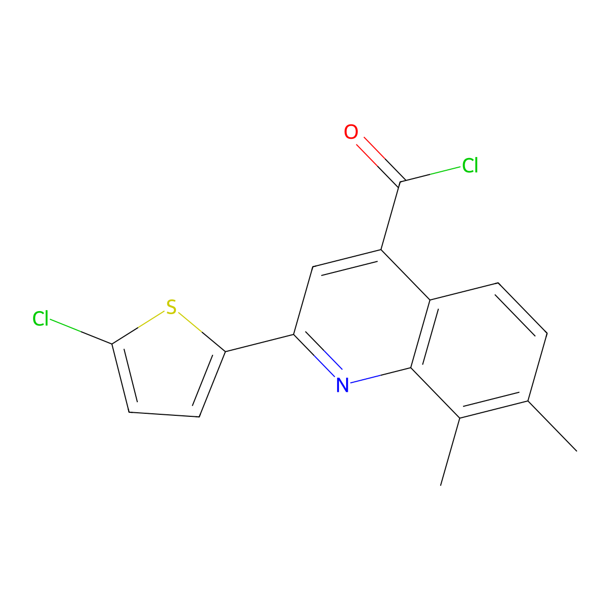 2-(5-Chloro-2-thienyl)-7,8-dimethylquinoline-4-carbonyl chloride molecular structure, CAS 1160261-41-5
