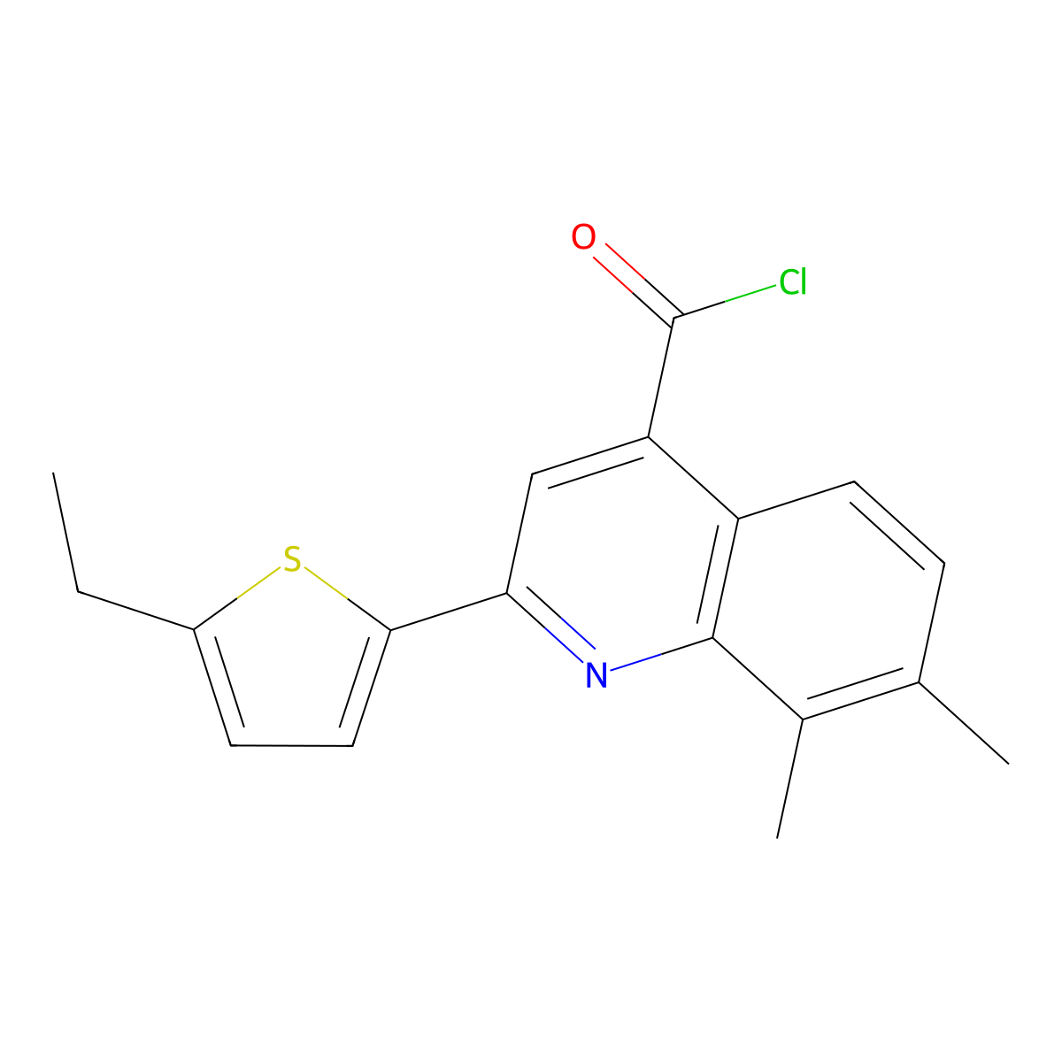 2-(5-Ethyl-2-thienyl)-7,8-dimethylquinoline-4-carbonyl chloride molecular structure, CAS 1160261-43-7