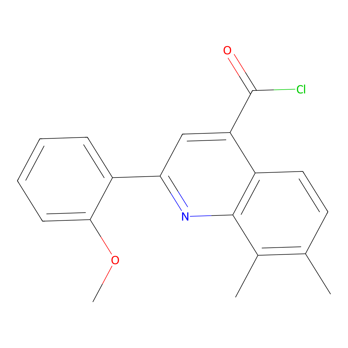 2-(2-Methoxyphenyl)-7,8-dimethylquinoline-4-carbonyl chloride molecular structure, CAS 1160261-45-9