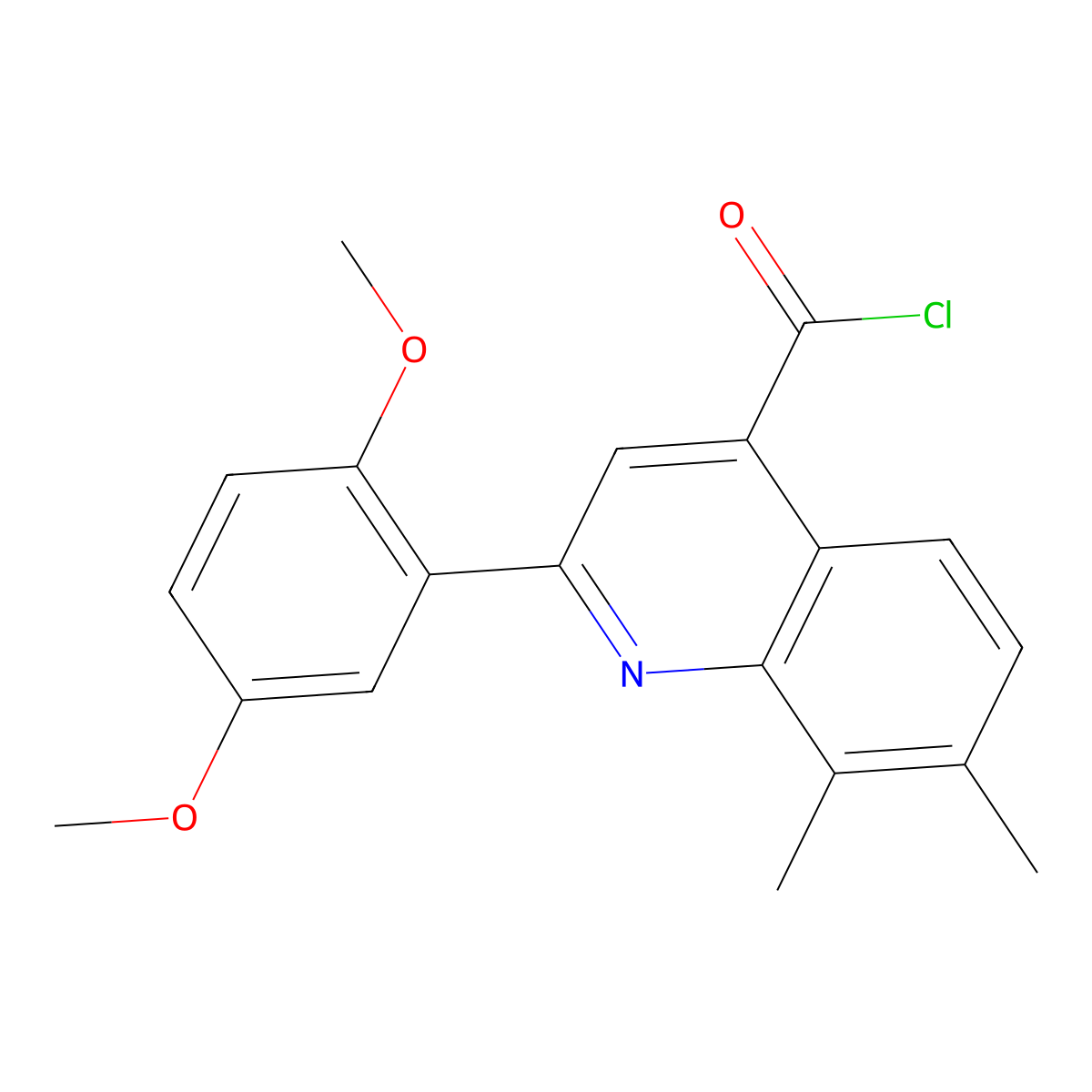 2-(2,5-Dimethoxyphenyl)-7,8-dimethylquinoline-4-carbonyl chloride molecular structure, CAS 1160261-48-2
