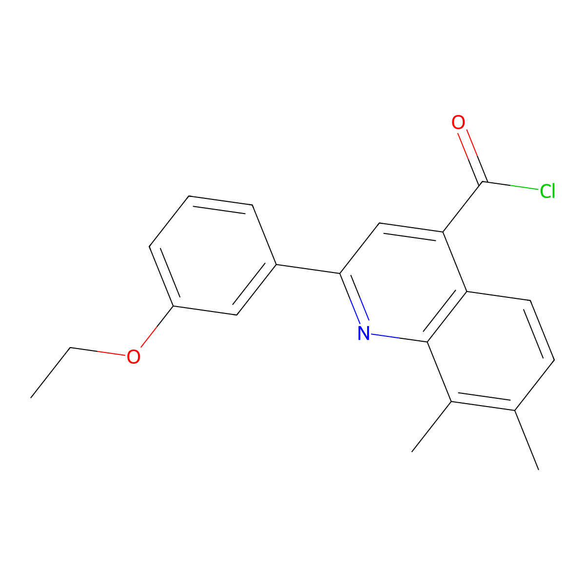 2-(3-Ethoxyphenyl)-7,8-dimethylquinoline-4-carbonyl chloride molecular structure, CAS 1160261-52-8