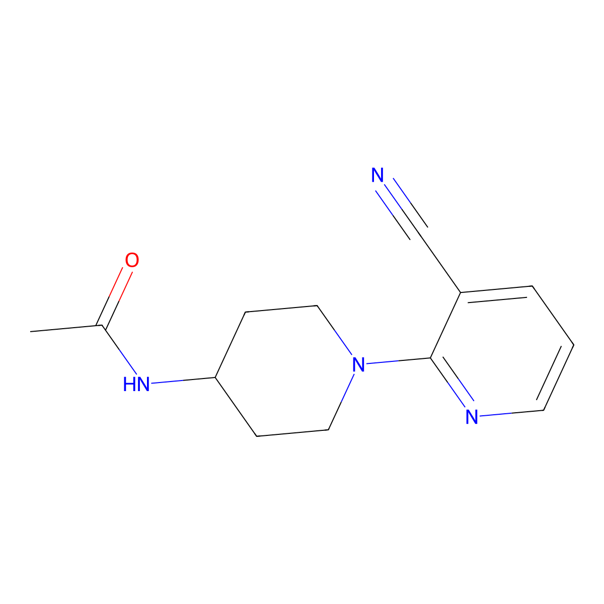 N-[1-(3-cyanopyridin-2-yl)piperidin-4-yl]acetamide molecular structure, CAS 1160261-64-2