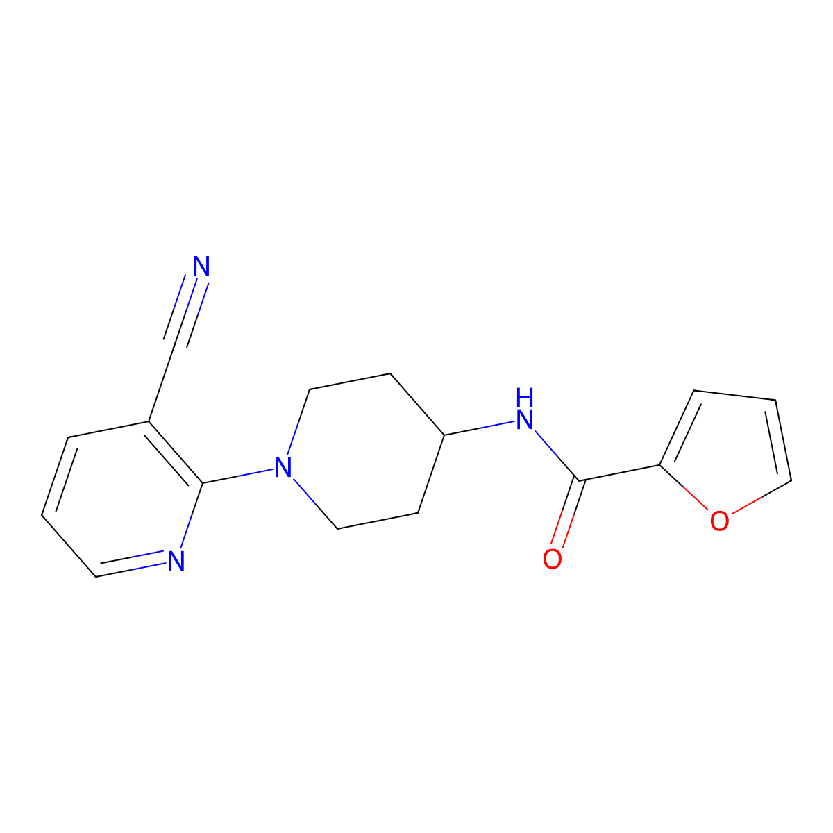 N-[1-(3-cyanopyridin-2-yl)piperidin-4-yl]furan-2-carboxamide molecular structure, CAS 1160261-66-4