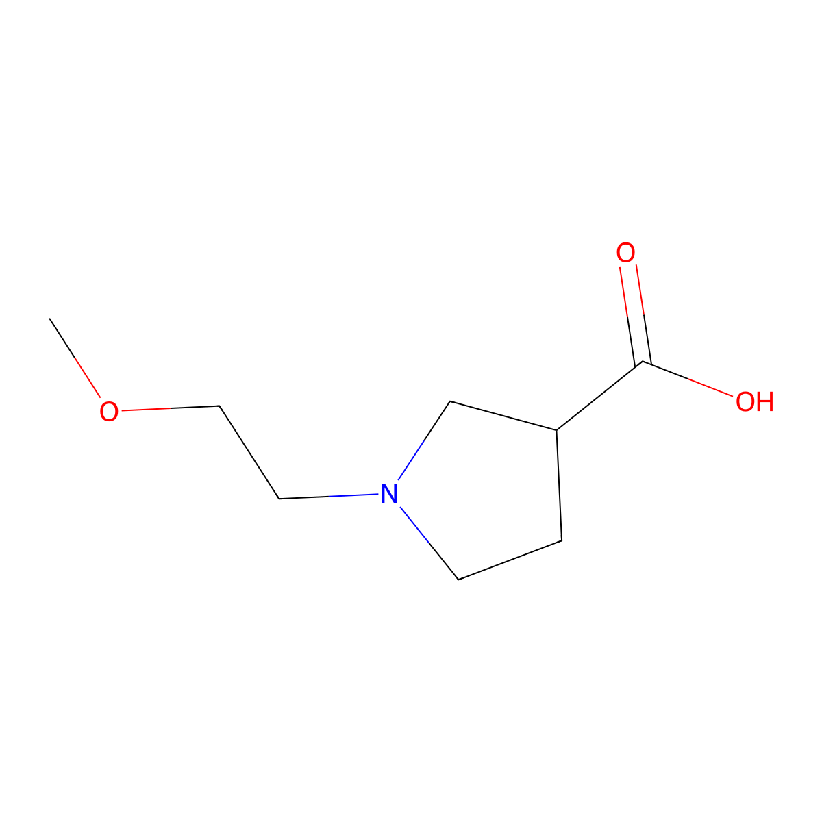 1-(2-Methoxyethyl)pyrrolidine-3-carboxylic acid molecular structure, CAS 1160261-69-7