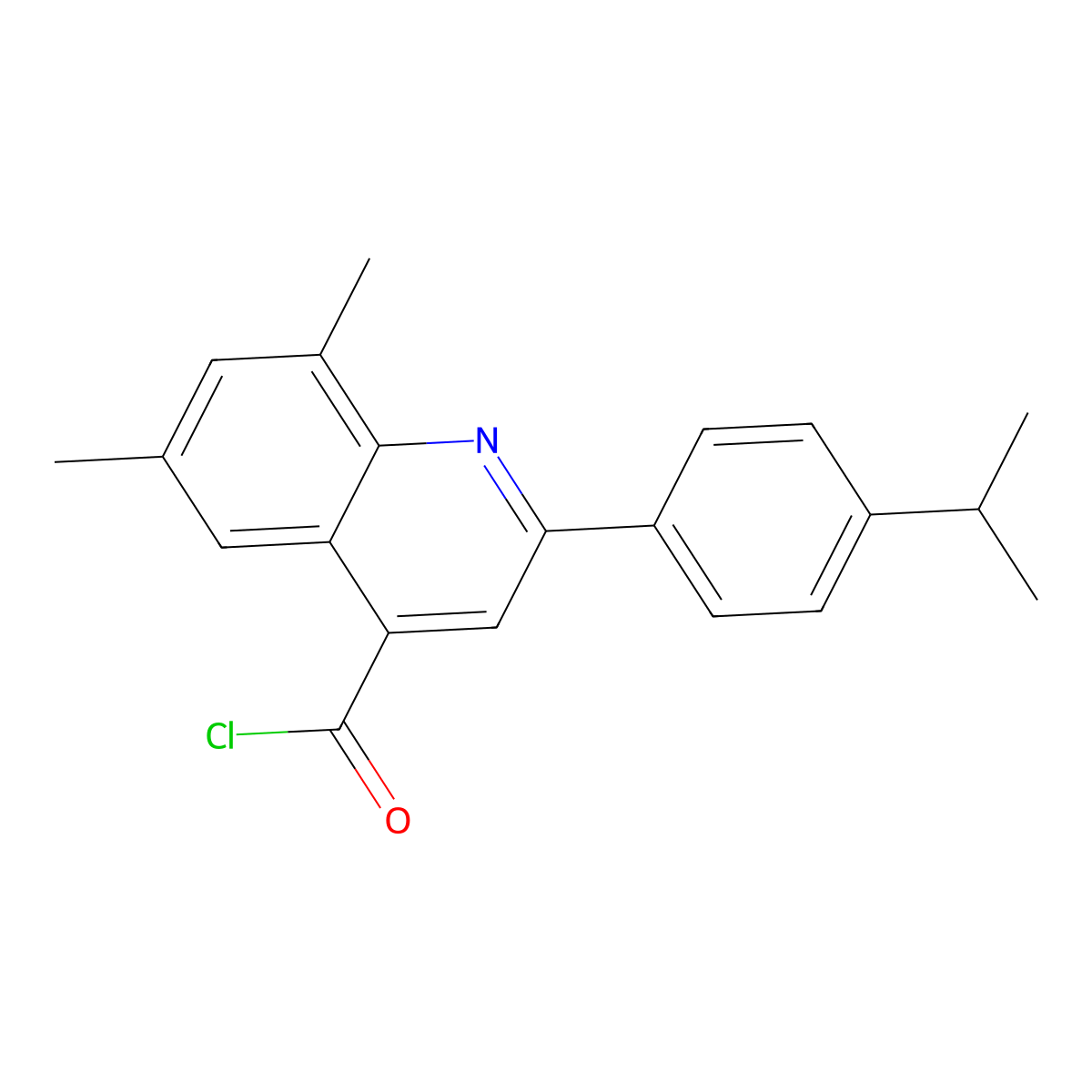2-(4-Isopropylphenyl)-6,8-dimethylquinoline-4-carbonyl chloride molecular structure, CAS 1160262-70-3