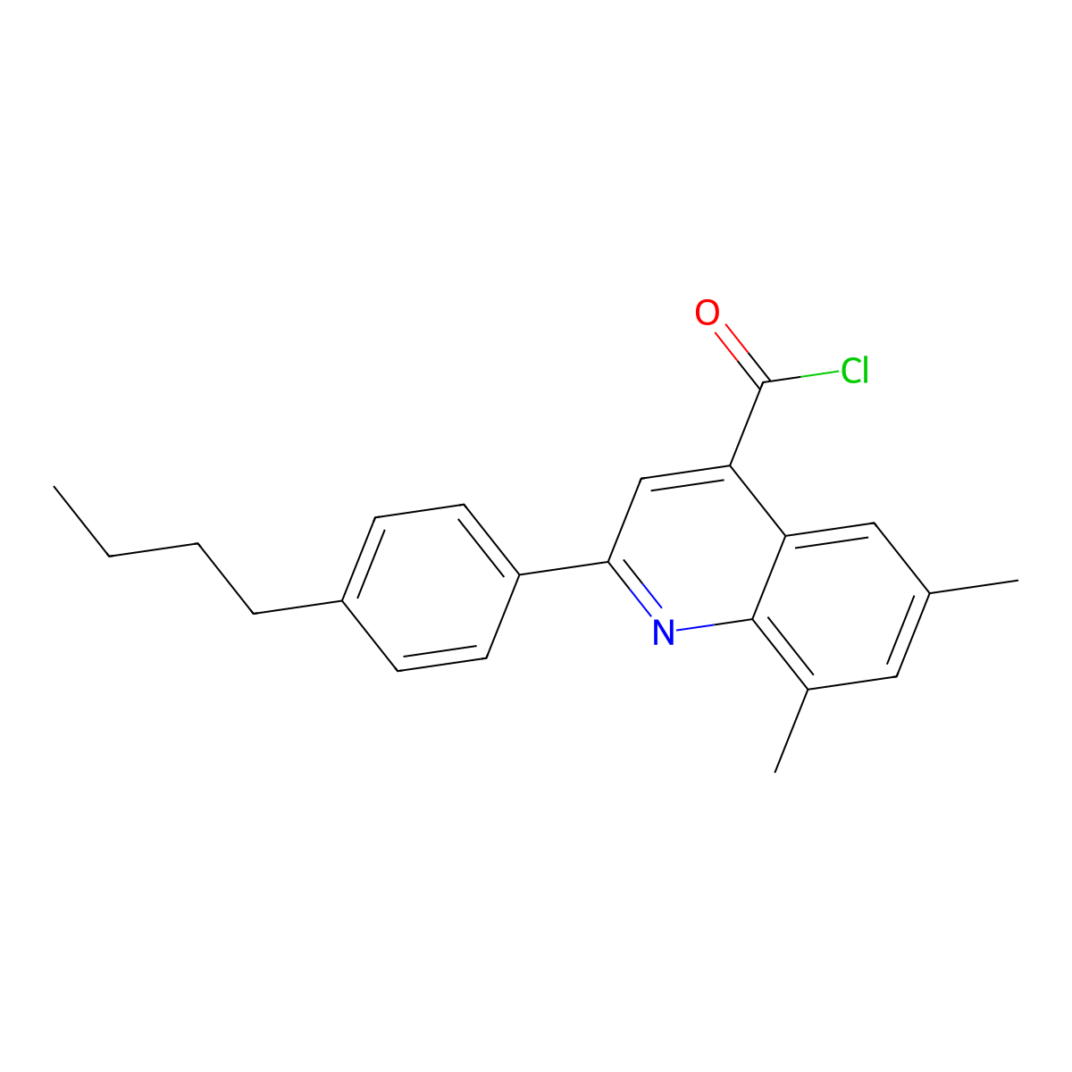 2-(4-Butylphenyl)-6,8-dimethylquinoline-4-carbonyl chloride molecular structure, CAS 1160262-71-4